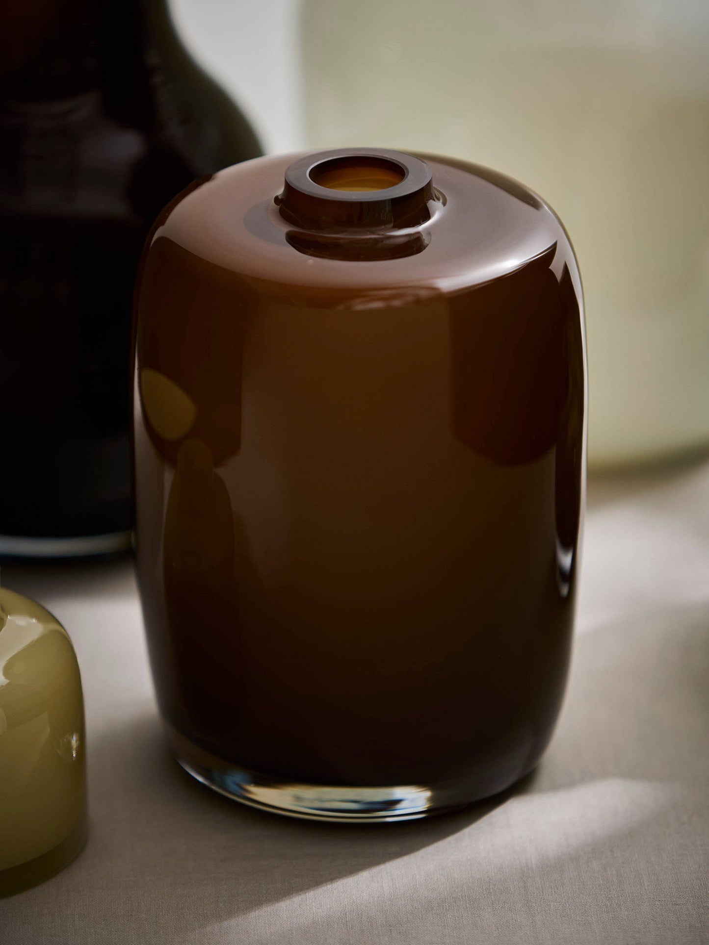Verona Hand-Blown Glass Vase - brown