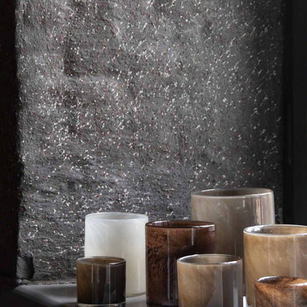 Hurricane Lamp, Blown Glass in Taupe