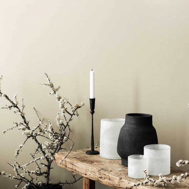 Votive Candle Holder in Frosted White Glass
