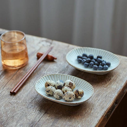 Gohobi Handmade Ceramic Japanese Style Oval Plate: Small