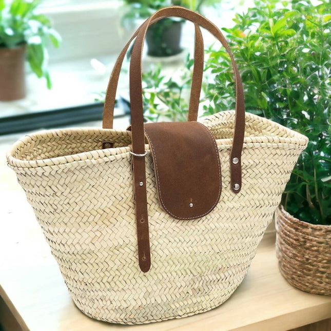 French Market Basket, Handcrafted in Morocco