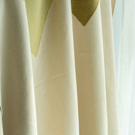 Origami Organic Cotton Throw, Off-white with Olive
