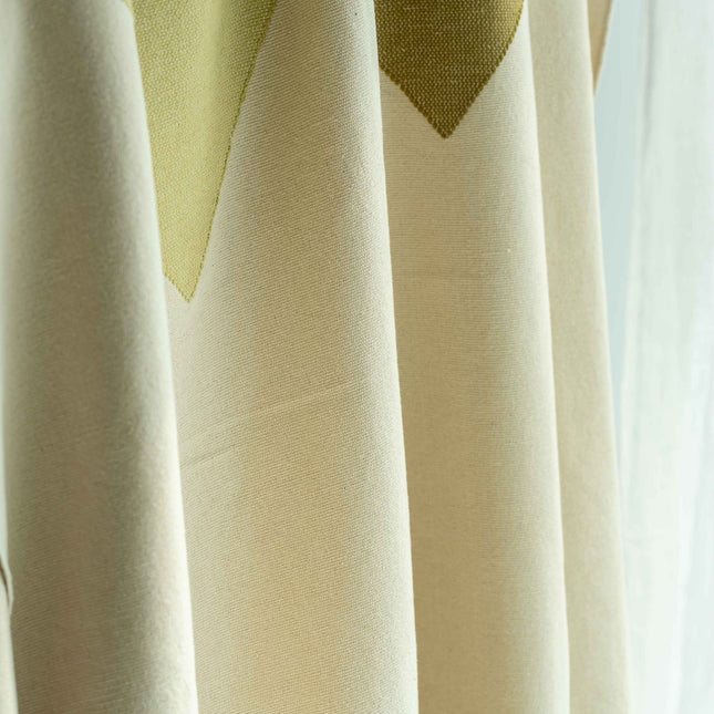 Origami Organic Cotton Throw, Off-white with Olive