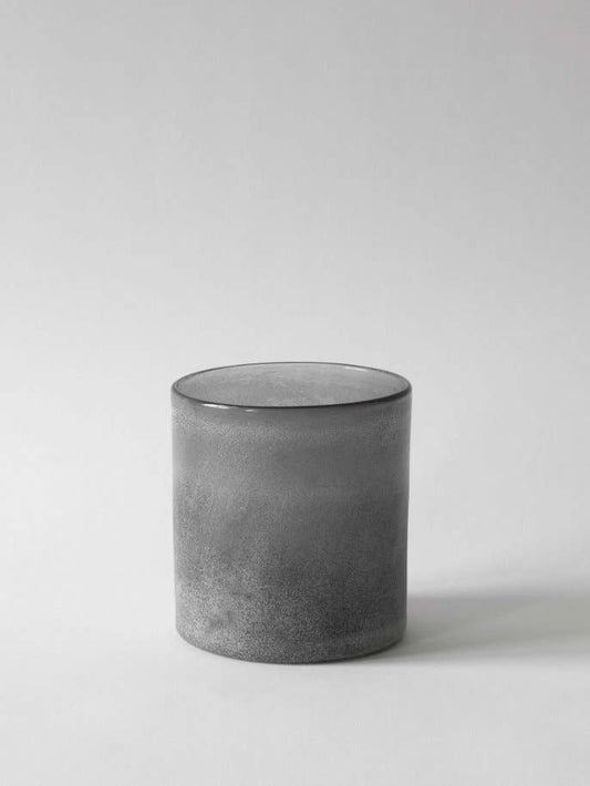 Votive candle holder in frosted grey glass, medium