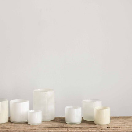 Votive, Blown Glass in White