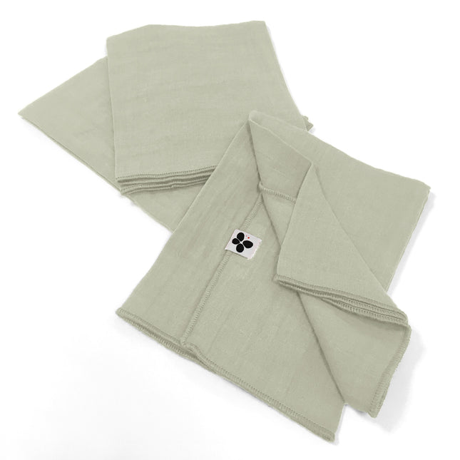 GAÏA Collection, Gauzed Cotton Napkins, Set of 3 in Vert d'eau (light green)