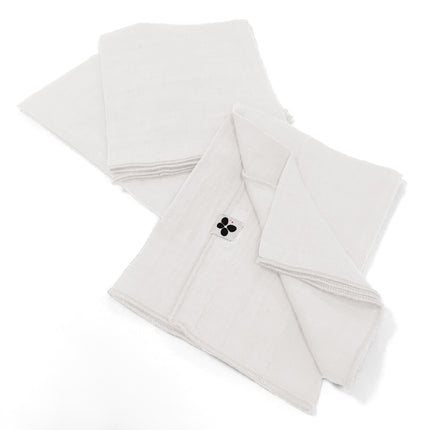 GAÏA Collection, Gauzed Cotton Napkins, set of 3 in Chantilly (White)