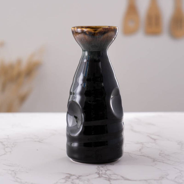 Sake Bottle in Black and Brown