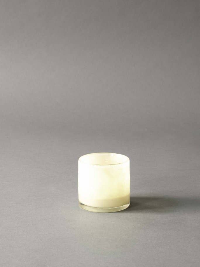 Votive, Blown Glass in White