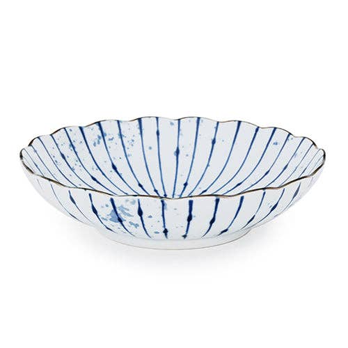 Fubuki Tokusa 15oz 6.75"D x 2"H Shallow Appetizer or Salad Bowl