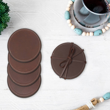 Leather Coasters, Brown