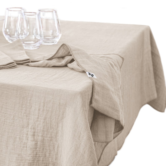 GAÏA Collection, Gauzed Cotton Napkins, Set of 3 in Pampa (natural)
