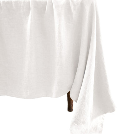 SOLINE Collection, Medium Rectangular Table Cloth in Washed Linen in Craie (white)