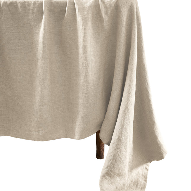 SOLINE Collection, Large Rectangular Table Cloth in Washed Linen, Sable (natural)