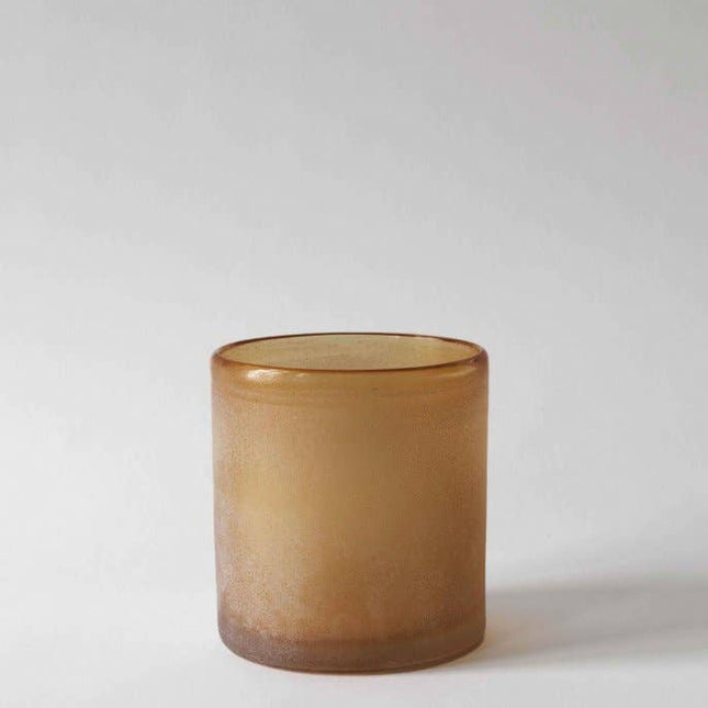 Hurricane Lamp in frosted amber glass