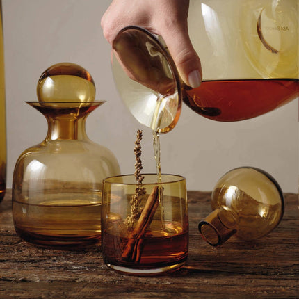 SARABI Blown Glass Carafe,  Amber, (1.5L)