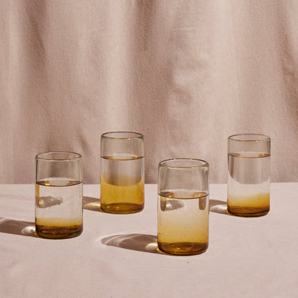 Sofia Collection, Tall Glass, Clear and Amber