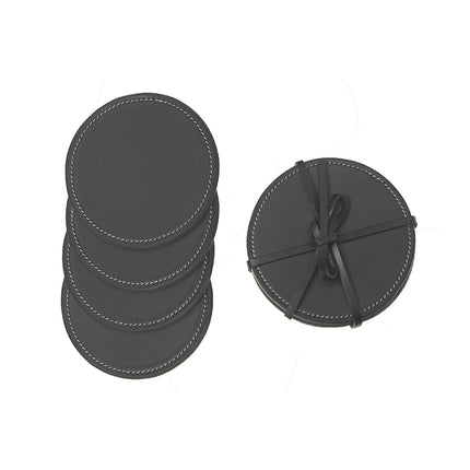 Leather Coasters, Black
