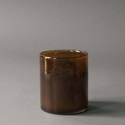 Hurricane Lamp, Blown Glass in Taupe