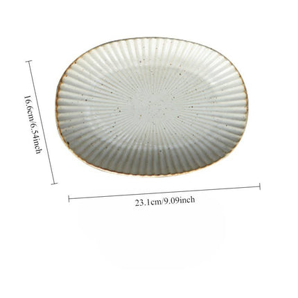 Gohobi Handmade Ceramic Japanese Style Oval Plate: Small