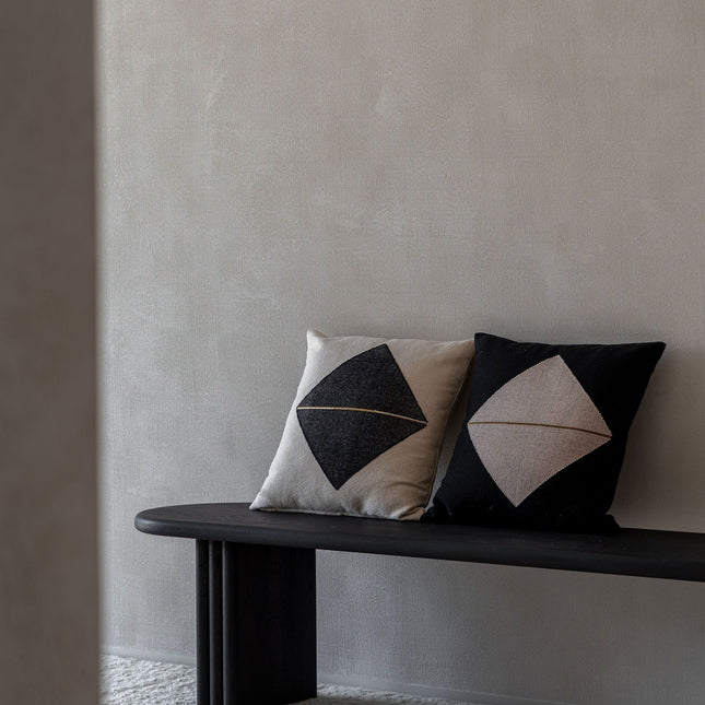 Origami Throw Pillow in Off-White with Black