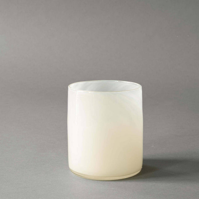 Hurricane Lamp, Blown Glass in White