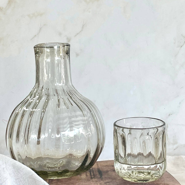 Handblown Fluted Carafe Set