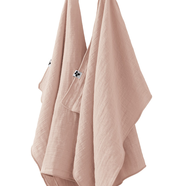 GAÏA Collection, Gauzed Cotton Kitchen Towels, Set of 2 in Guimauve (light pink)