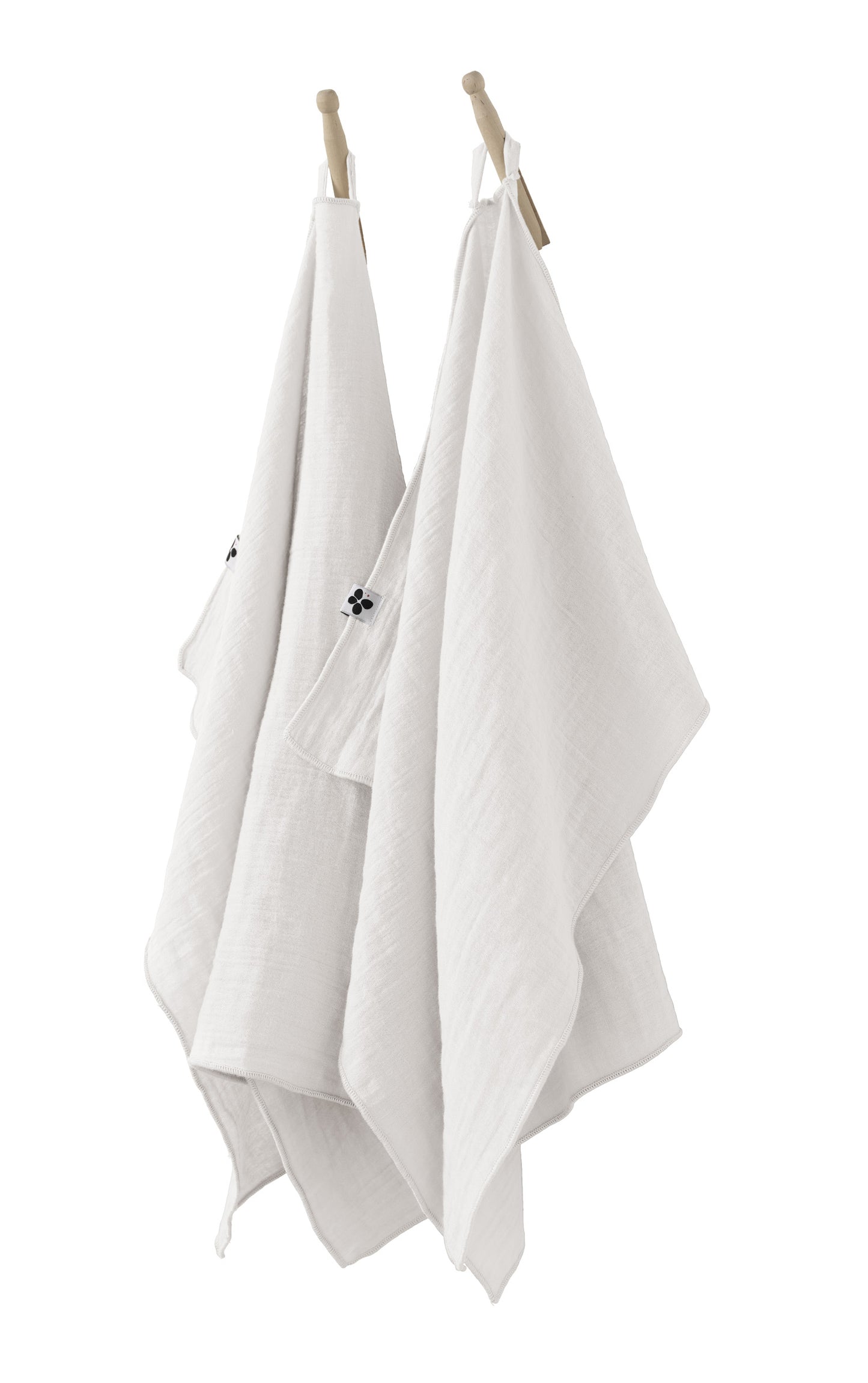 GAÏA Collection, Gauzed Cotton Kitchen Towels, Set of 2 in Chantilly (white)