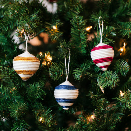 Handwoven Ornament, Sisal and Gold