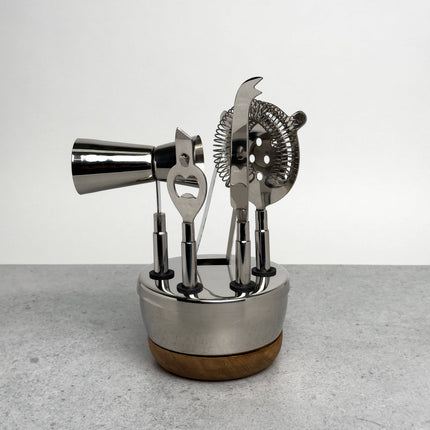 Polished Aluminum & Wood Bar Tools
