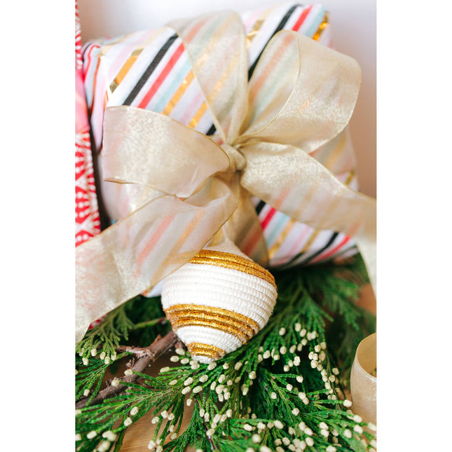 Handwoven Ornament, Sisal and Blue