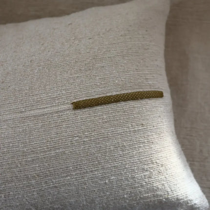 Sema Organic Nettle Cushion, Olive White Line, 24x24