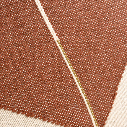 Origami Throw Pillow in Organic Cotton, Off-White with Terracotta