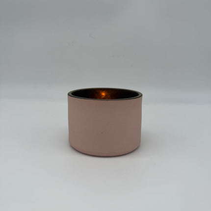 Rufous Ceramic Votive - Pink / Gold