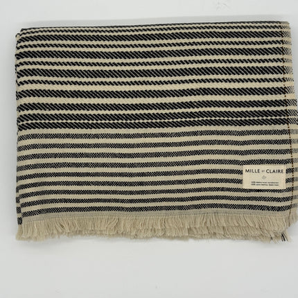 Thar Merino Wool Throw, Black and Off White