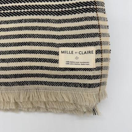 Thar Merino Wool Throw, Black and Off White