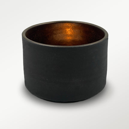 Rufous Ceramic Votive - Obsidian / Gold