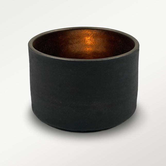 Rufous Ceramic Votive - Obsidian / Gold