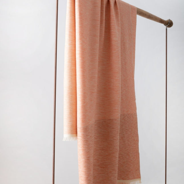 Ombre Throw in Merino Wool - Coral