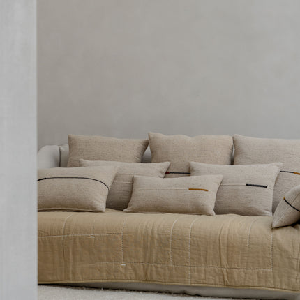 Sema cushion, Ocher white line, 16x24