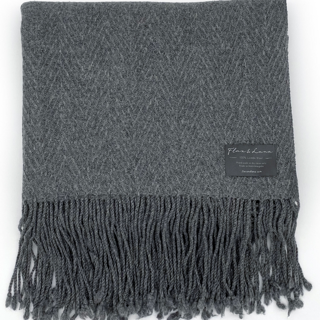 Lambswool Throw, Charcoal