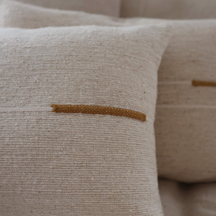 Sema cushion, Ocher white line, 16x24