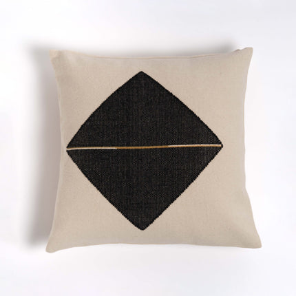 Origami Throw Pillow in Off-White with Black