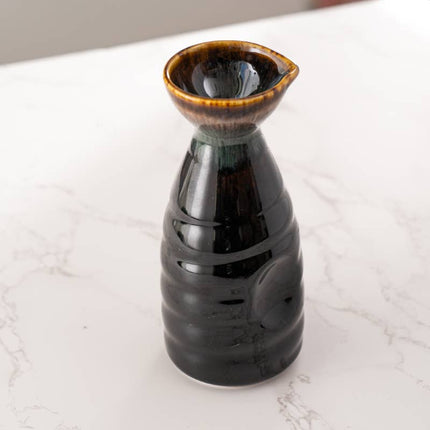 Sake Bottle in Black and Brown