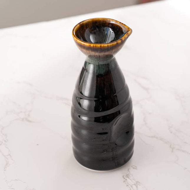 Sake Bottle in Black and Brown