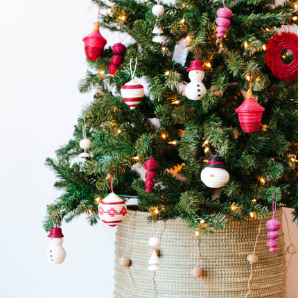 Handwoven Ornament, Sisal and Blue