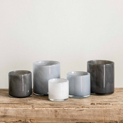 Votive, Blown Glass in White