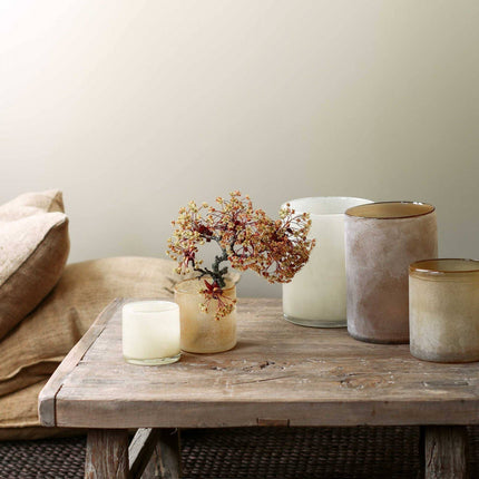 Votive Candle Holder in Frosted White Glass