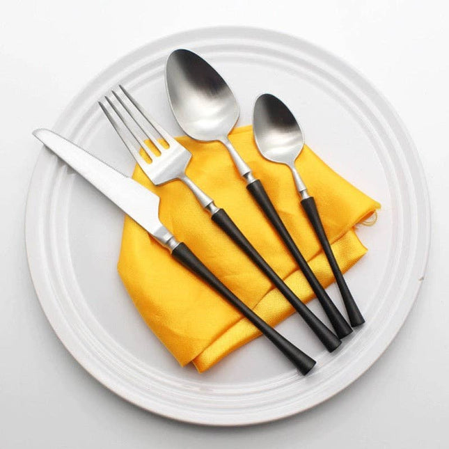 Stainless w/ Black 6 pc